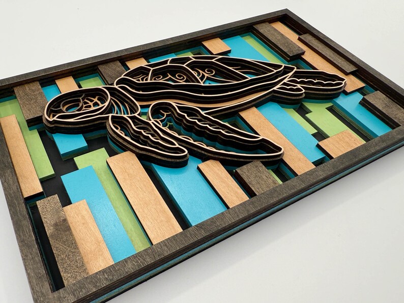 Layered Sea Turtle Sign - Laser Ready File - All Lasers - Etsy