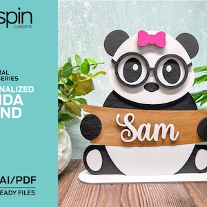 Panda Stand - Personalizável - Arquivo pronto para laser - Glowforge e todos os cortadores a laser - SVG-PDF-AI