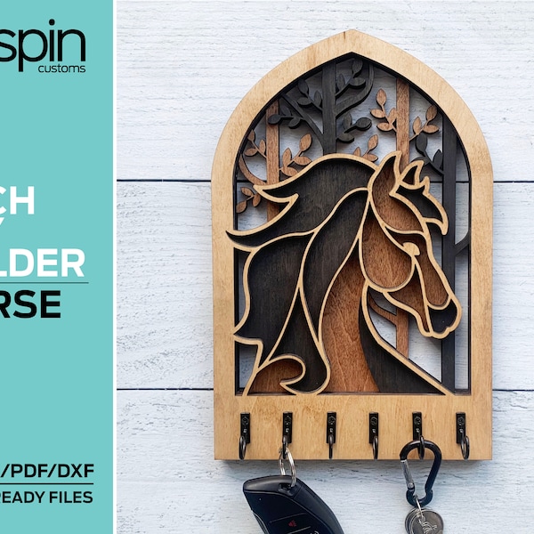 Horse Arch Key Hanger or Decor - Laser Ready file - Glowforge and All Lasers