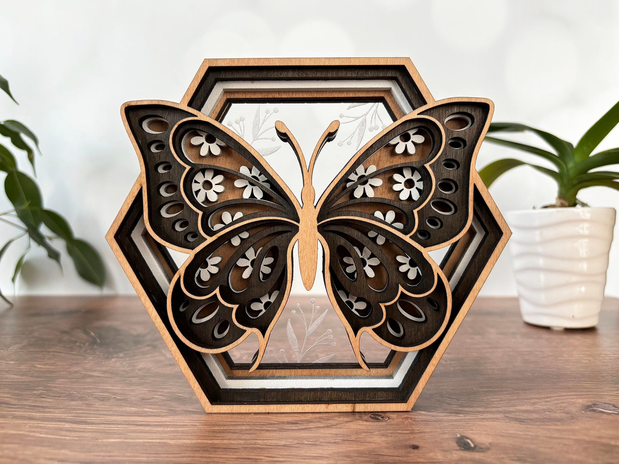 Hexagon Shadow Box Design - Laser Ready File - 8 Designs - Glowforge ...