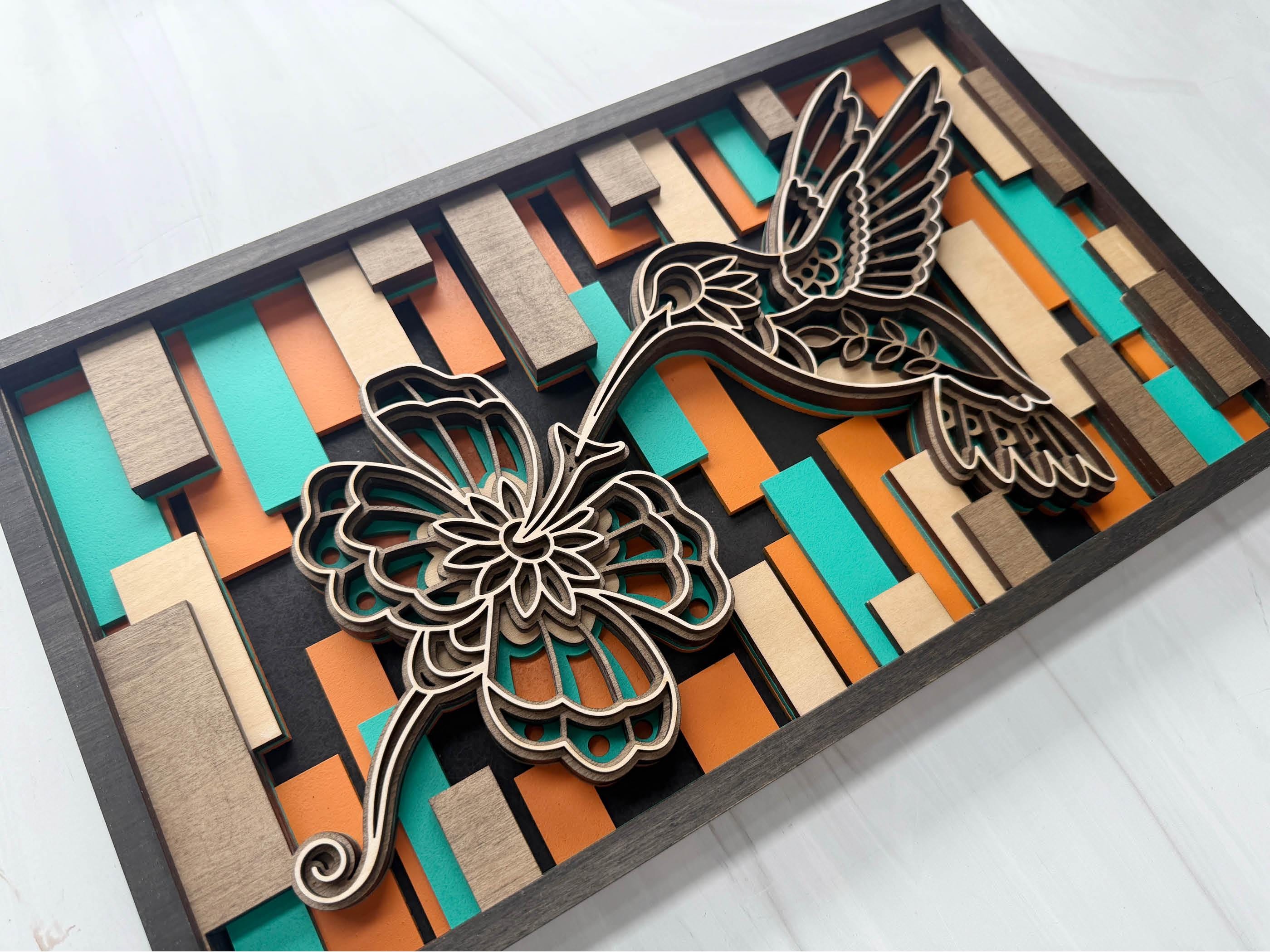Layered Hummingbird Sign - Laser Ready File - All Lasers - Etsy