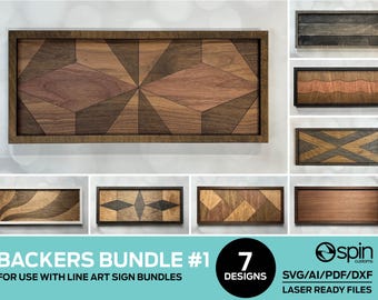BACKERS BUNDLE #1 -  for Line Art Signs - 7 Designs - Glowforge and Lightburn Tested - For all Lasers
