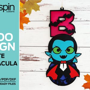 Letrero "BOO" con la palabra DRÁCULA - Halloween - Archivo compatible con láser - Glowforge y otros láseres