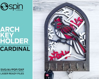 Cardinal Arch Key Hanger or Decor - Laser Ready file - Glowforge and All Lasers