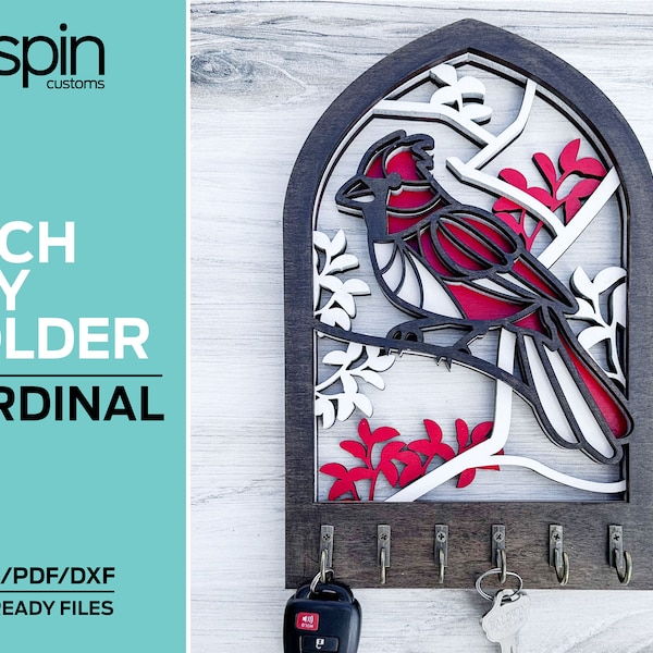 Cardinal Arch Key Hanger or Decor - Laser Ready file - Glowforge and All Lasers