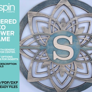 Layered Deco Flower 17" Rotondo - Progettato per essere assemblato per la stampa su Glowforge Basic - Disponibile anche la versione normale non assemblata