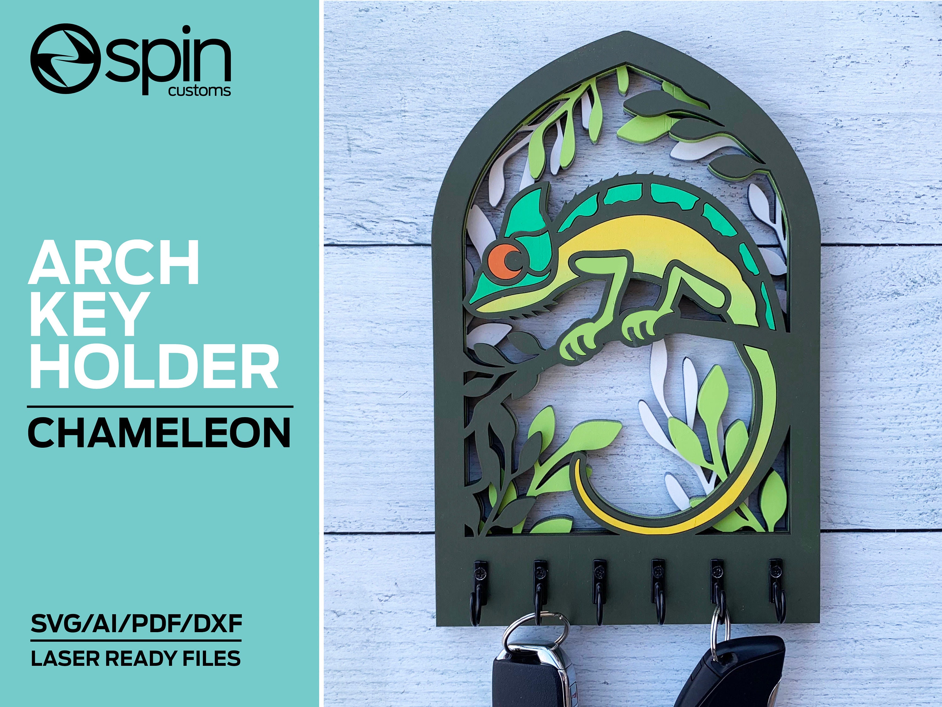 Lizard Key Chameleon/lizard Key Hanger or Decor - Laser Ready File - Glowforge and ...