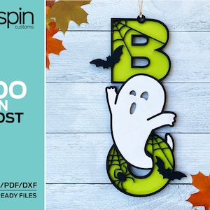 Ghost BOO Sign - Halloween - Laser ready file - Glowforge and other lasers
