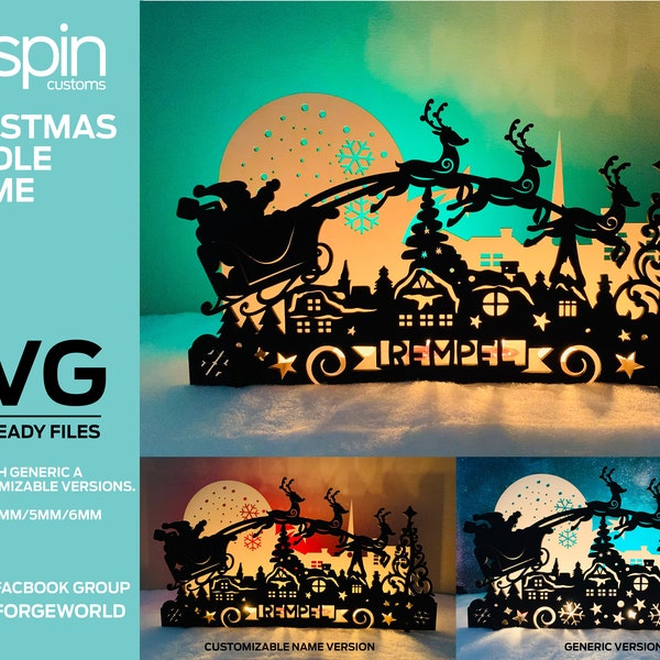 Christmas Frame Set - Laser Ready Files - Digital Files - SVG - Glowforge