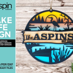 Lake Life Sign - Multi-Layer Assemble and Non Assemble  - Laser Cut File