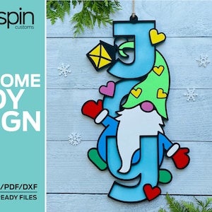 Gnome Joy Sign - Christmas - Laser ready file - Glowforge and other lasers