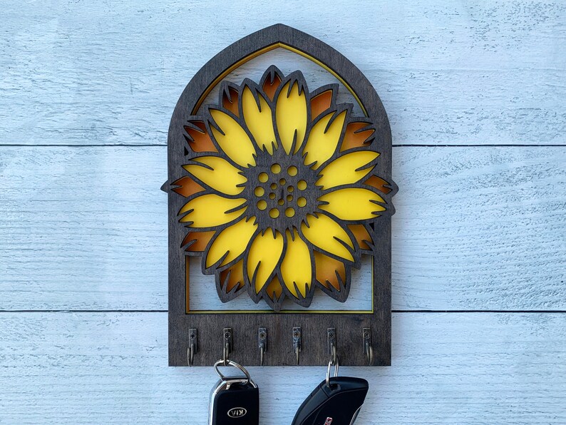 Sunflower Arch Key Hanger or Decor - Laser Ready File - Glowforge and ...