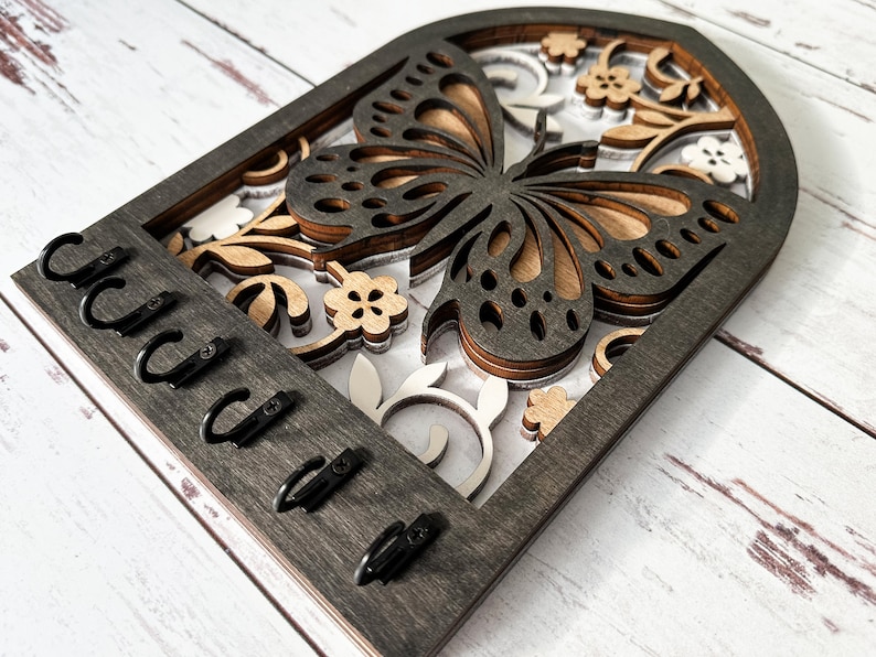 Butterfly Arch Key Hanger or Decor - Laser Ready File - Glowforge and ...