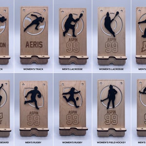 Sports and Recreation Cell Phone Stands 66 Designs Laser Ready File Glowforge and Lightburn Tested image 10