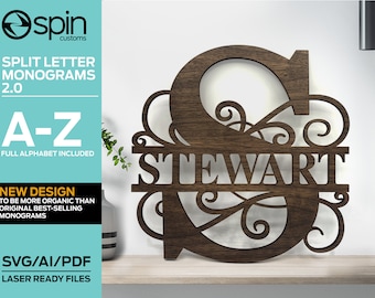 Split Letter Swirl Monogram 2.0