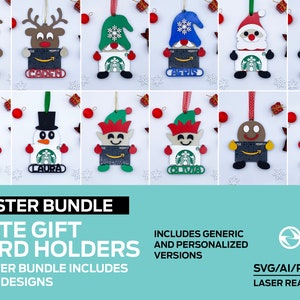 Master Bundle - Geschenkkartenhalter Weihnachtsverzierung - Laser Cut File - Digitale Datei - Glowforge und andere Laser