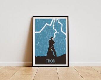 Thor Minimalist Poster | Marvel Print | A5 A4 A3 Wall Art | Modern Movie Decor | MCU Artwork