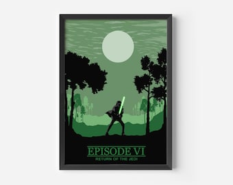 Star Wars Return of the Jedi Minimalist Poster | Episode VI Print | A5 A4 A3 Wall Art | Modern Movie Decor