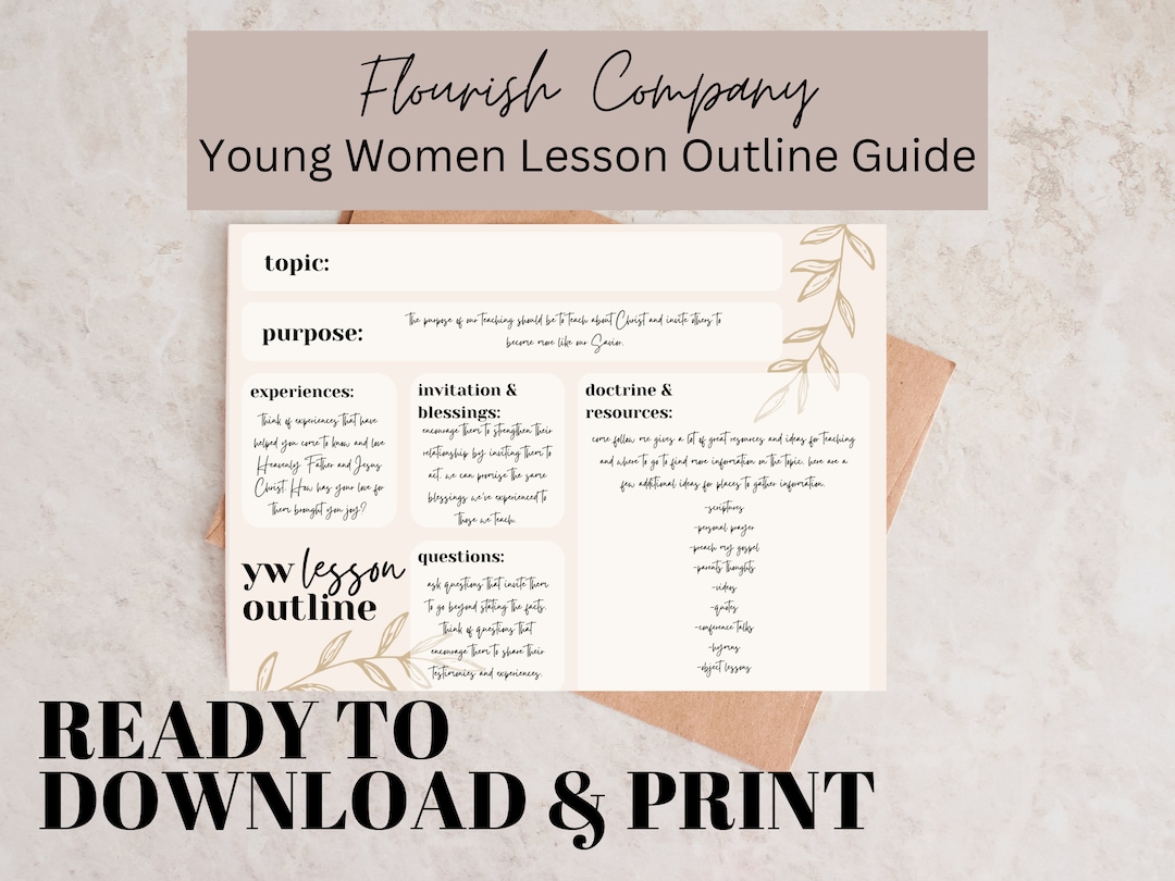 Young Women Lesson Guide | LDS Youth Teaching Sample | Lesson Example | Downloadable Printable ...