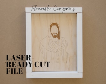 Christ Line Engraving SVG for Glowforge | Jesus Religious SVG | Instant Digital Download | Laser Ready Cut File | LDS Christ Digital