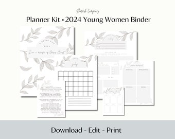 2024 Young Women Planner, Young Women Binder, LDS Youth Theme, I Am A Disciple of Jesus Christ, Young Women System, Printable , Editable