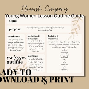 Young Women Lesson Guide | LDS Youth Teaching Sample | Lesson Example | Downloadable Printable ...