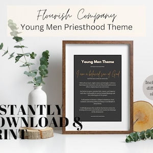 Aäronisch priesterschap Quorum Thema, JongeMannen Thema, LDS Jeugd Thema, Jonge Mannen Afdrukbare Poster, Latter - Day Saint Art, Afdrukbare Jeugd Thema