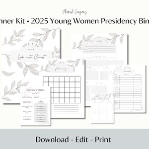 2025 Young Women Planner, Young Women Binder, LDS Youth Theme, Look Unto Christ, Young Women System, Printable , Editable