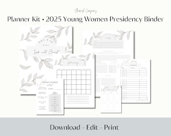 2025 Young Women Planner, Young Women Binder, LDS Youth Theme, Look Unto Christ, Young Women System, Printable , Editable