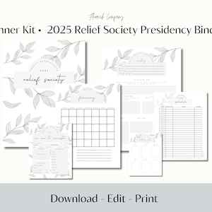 Planificador de la Sociedad de Socorro 2025, Carpeta de la Sociedad de Socorro, Tema de la Sociedad de Socorro, Sistema de la Sociedad de Socorro, Santo de los Últimos Días, Imprimible, Editable, Planificación SUD