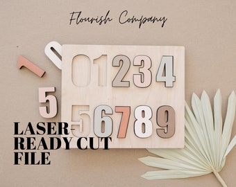Number Board Puzzle SVG for Glowforge | Kids Numbers Puzzle | Instant Digital Download | Laser Ready Cut File | Learning School SVG