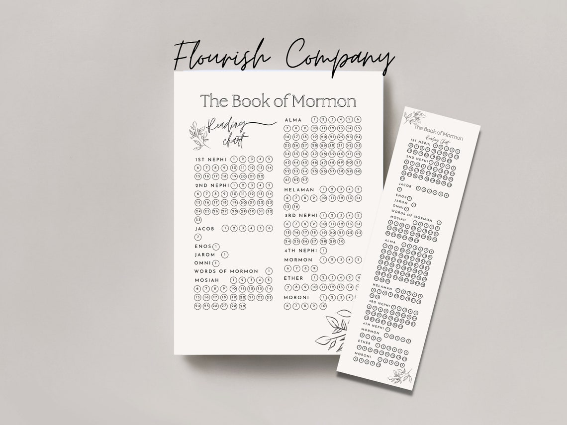 The Book of Mormon Reading Chart, Latter Day Saint, LDS Reading Chart ...