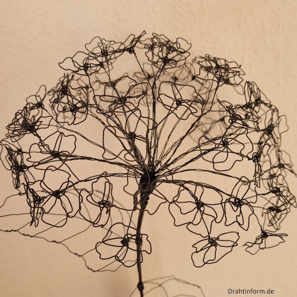 Hortensie/22cm Durchmesser/Blume aus Draht/Dekorationsobjekt/Drahtkunst/Boho Style/Drahtblume/wire flower/nachhaltig/nachhaltig