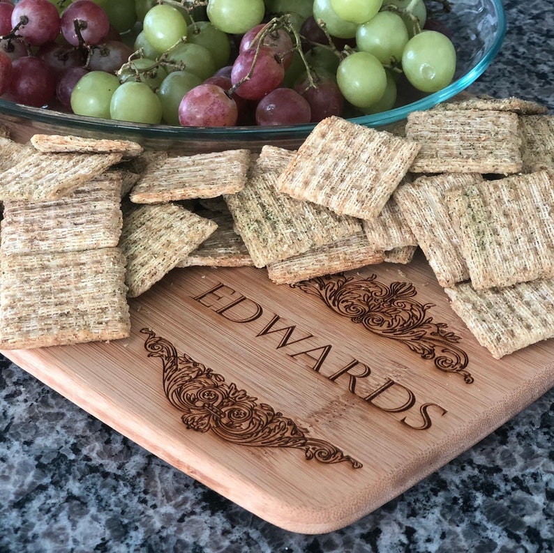 Personalized Charcuterie Board with name and flourish Etsy