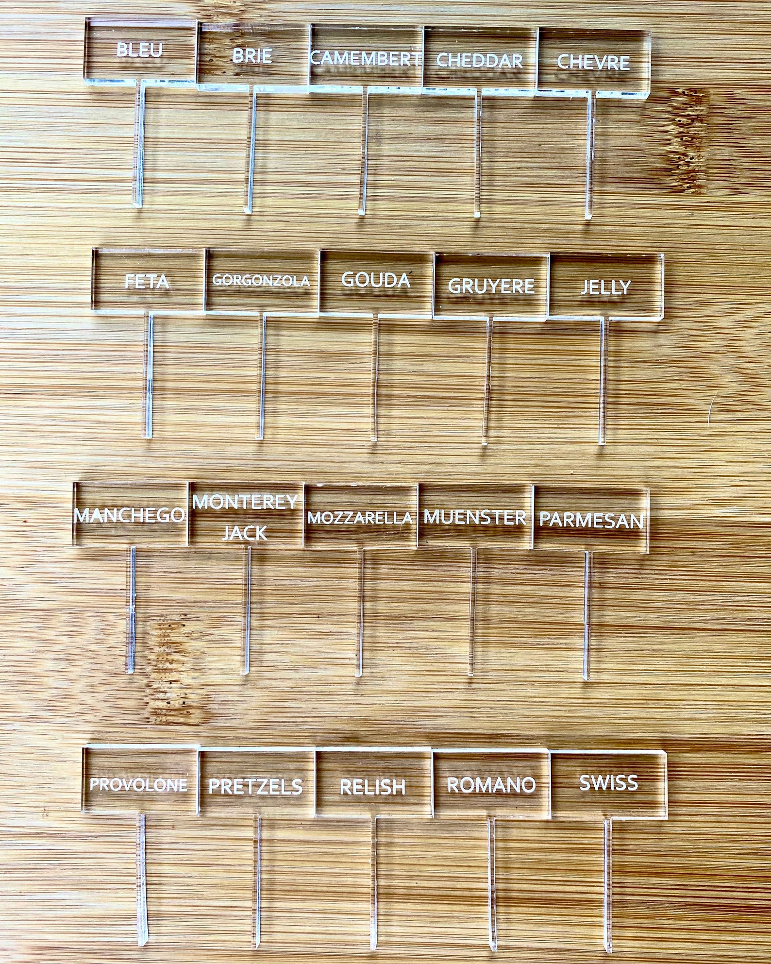 Acrylic Cheese Markers for Charcuterie Board Personalized Etsy