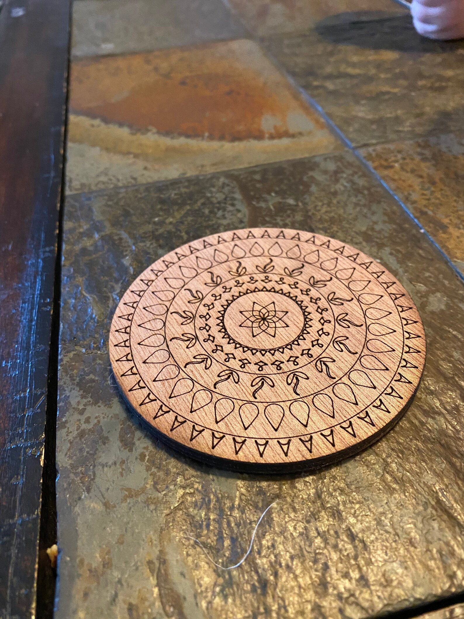 Set of 4 or 6 Wooden Mandala Coasters Mandala Art for Side Etsy