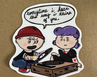 Charlie and Lucy love Vinyl fan art sticker