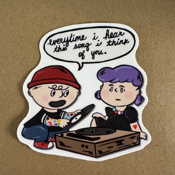 Charlie and Lucy love Vinyl fan art sticker