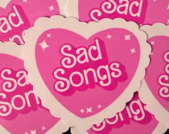 Sad Songs Barbie Heart Sticker