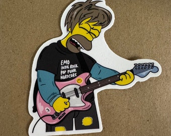 Indie rock Homer fan art sticker