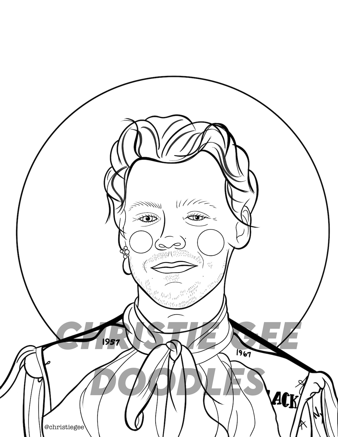 Harry Styles Coloring Page Etsy