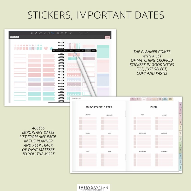 Onenote Calendar Template 2023 Digital planner goodnotes planner notability planner ipad Etsy