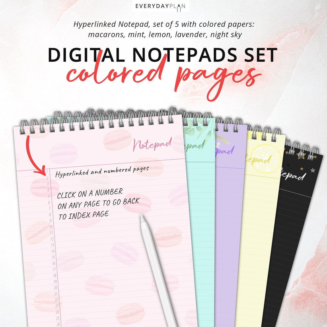 Digital Notepads Set for Ipad Goodnotes Notability Digital Etsy