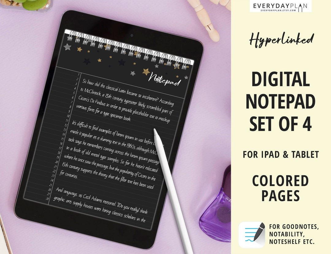 Digital Notepads Set for Ipad Goodnotes Notability Digital Etsy