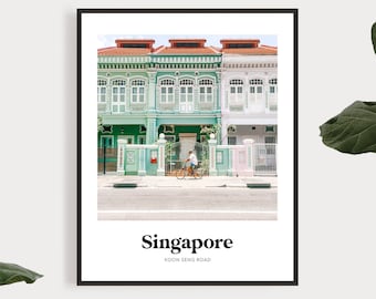 Singapore Print, Shophouses, Asia Travel Poster, Photography Print, Wall Art, Travel Print, Singapore Poster