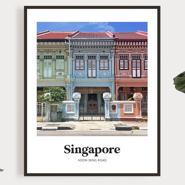 Singapore Print, Shophouse, Blue Pastel, Singapore Shophouse, Travel Poster, Photography Print, Wall Art, Travel Print, Singapore Poster