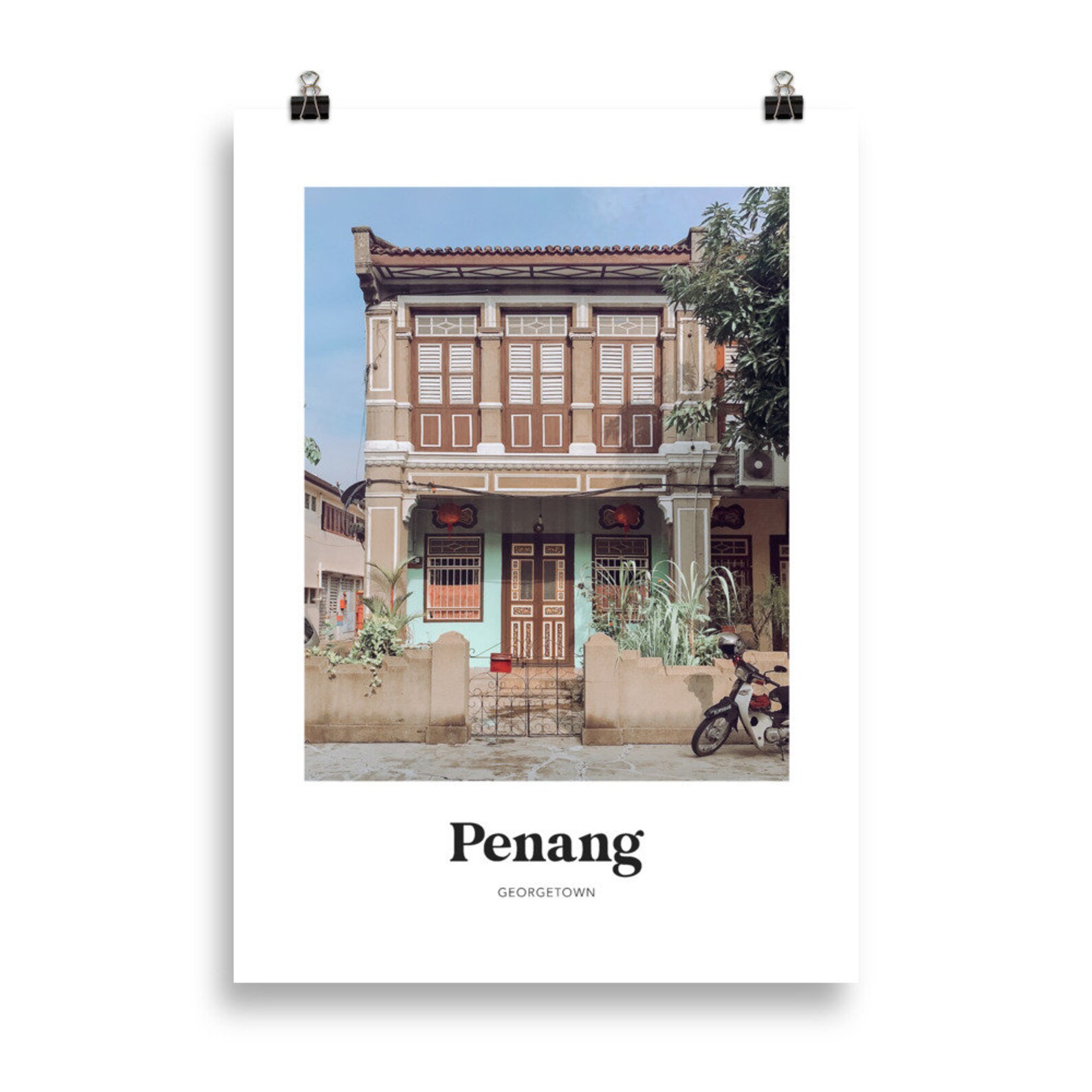 Penang Print, Malaysia, Shophouse, Poster, Penang Poster