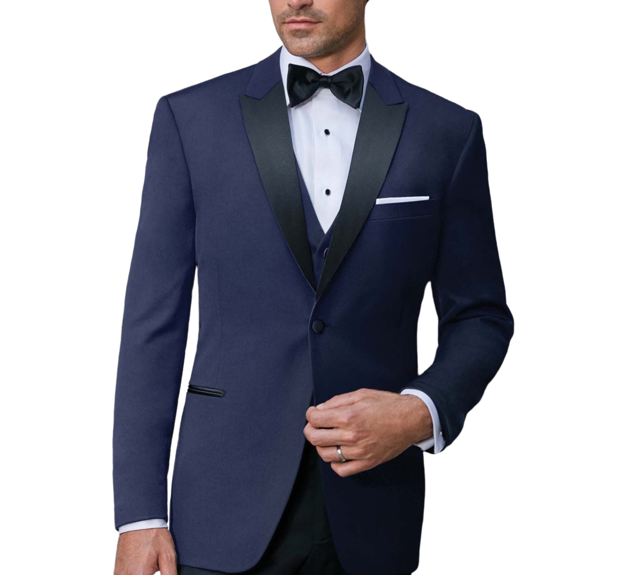 Porto Filo Men s Slim Fit 2 Pcs Set Tuxedo in Navy Wedding