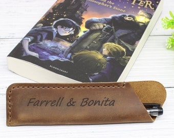 Leather pen case,Genuine Leather pencil case,Leather pencil pouch,Pen pouch,Pencil case,Dad gift,Graduation gift,Teacher gifts.