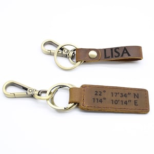 Keychain,Personalized Leather Keychain.Engraved Leather Keyring.Custom Leather Keychain,Gift for him,Anniversary Gift,Christmas gifts.